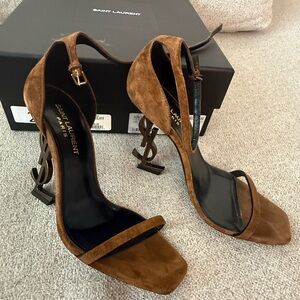 Saint Laurent Tan Suede Heels